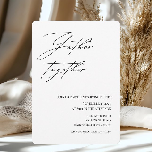 Convites Janto de Ação de Graças Mínimo Reúne (Criador carregado)