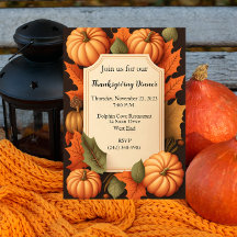 Janto de Ação de Graças Pumpkin Rustic Fall