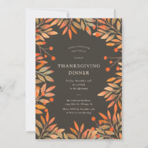 Janto de Ação de Graças Red Berries & Leaves Brown