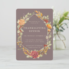 Convites Janto de Ação de Graças sobre Fronteiras Florais A