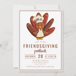 Convites Janto de Amizade Potluck Turkey Chef