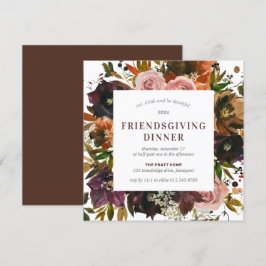 Convites Janto de Amizade Rustic Red Floral