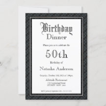 Janto de aniversário 50º e preto branco elegante