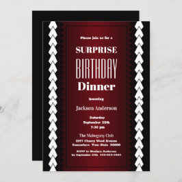 Convites Janto de aniversário da Surpresa Negra Vermelha e