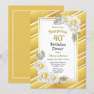 Convites Janto de aniversário de 40 anos de Surpresa Floral