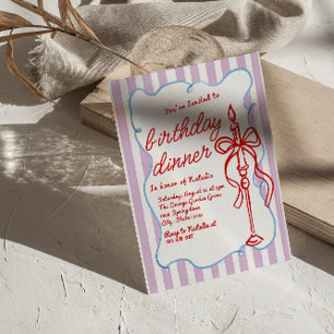Convites Janto de aniversário de Arco de Coquette Desenhado