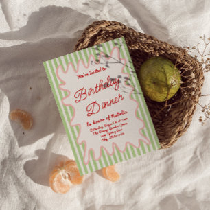 Convites Janto de Aniversário de Greve Colorida Escrita Man