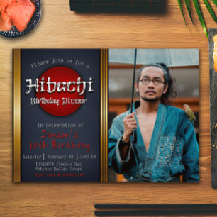 Convites Janto de Aniversário de Hibachi com Imagem