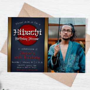 Convites Janto de Aniversário de Hibachi com Imagem