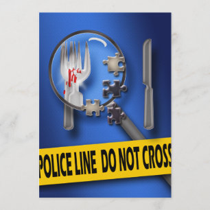 Convites janto de aniversário de quebra-cabeça de mistér