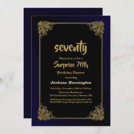 Convites Janto de aniversário do 70 de Surpresa Dourada e P