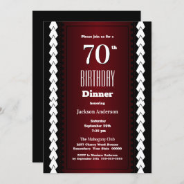 Convites Janto de Aniversário do 70 Negro Vermelho e Branco