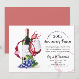Convites Janto de Aniversário do Estilo de Vinho Vermelho O