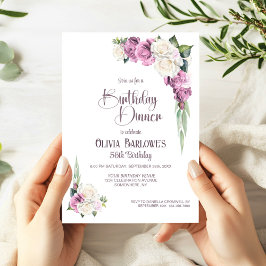 Convites Janto de Aniversário Floral de Rosa Branca na moda