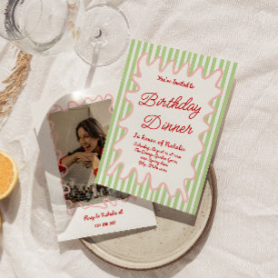 Convites Janto de Aniversário Fotográfico de Strips Colorid