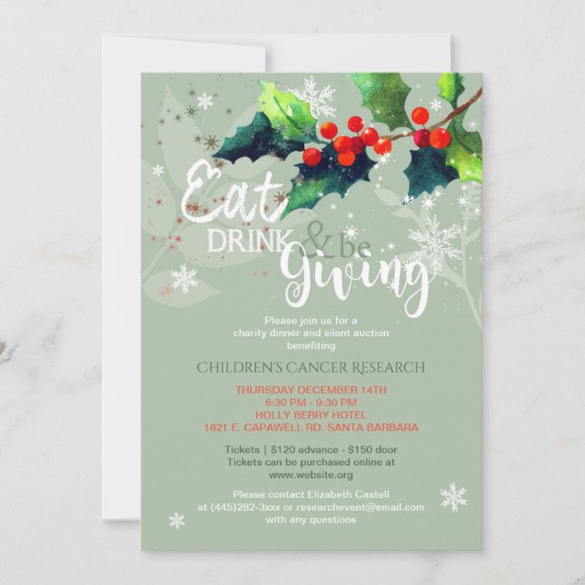 Convites Janto de Caridade de inverno | Leilão silencioso (Frente)