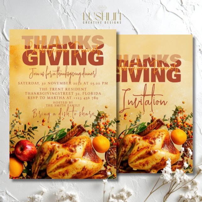 Convites Janto de Celebração de Ação de Graças Colheita de  (Criador carregado)
