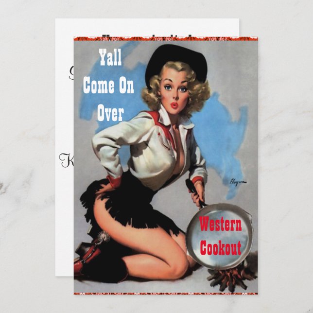 Convites Janto de Cookout do Partido Ocidental (Frente/Verso)