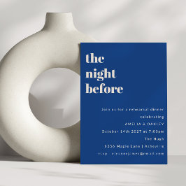 Convites Janto de ensaio azul francês minimalista a frio