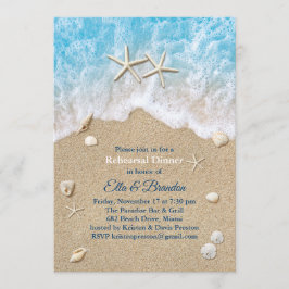 Convites Janto de ensaio Blue Beach Waves e Starfish