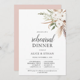 Convites Janto de ensaio Boho Greenery Pampa Grass