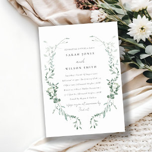 Convites Janto de ensaio Botânico Eucalyptus Watercolor