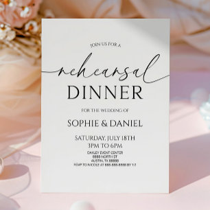 Convites Janto de ensaio branco-preto minimalista elegante