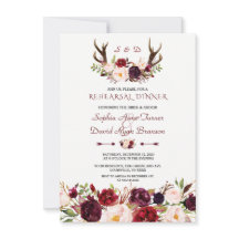 Janto de ensaio Burgundy Blush Floral Antlers