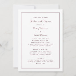 Convites Janto de ensaio Casamento Elegante Burgundy Script