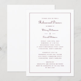 Convites Janto de ensaio Casamento Elegante Burgundy Script