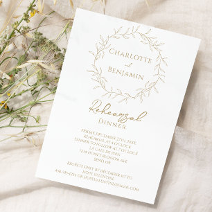 Convites Janto de ensaio clássico de Casamento Verde Dourad