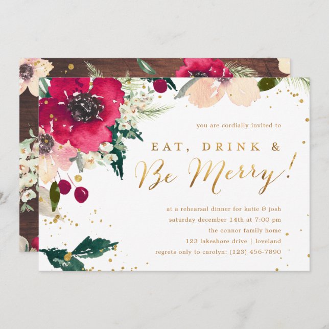 Convites Janto de ensaio "Coma Bebida e Seja Feliz" da Borg (Frente/Verso)