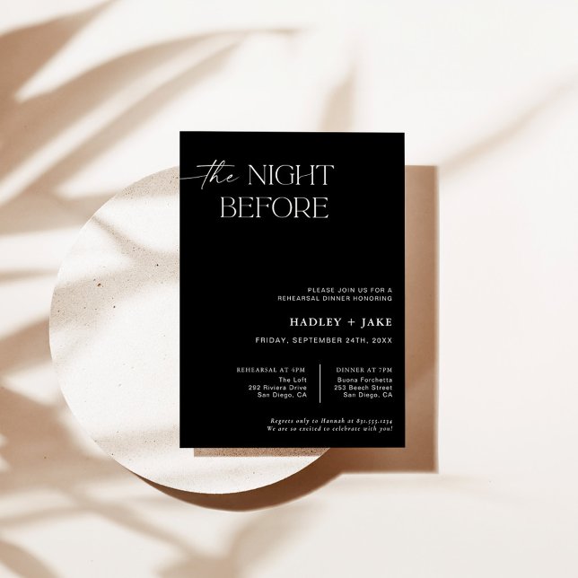 Convites Janto de ensaio Convidar | Na Noite Anterior (Criador carregado)