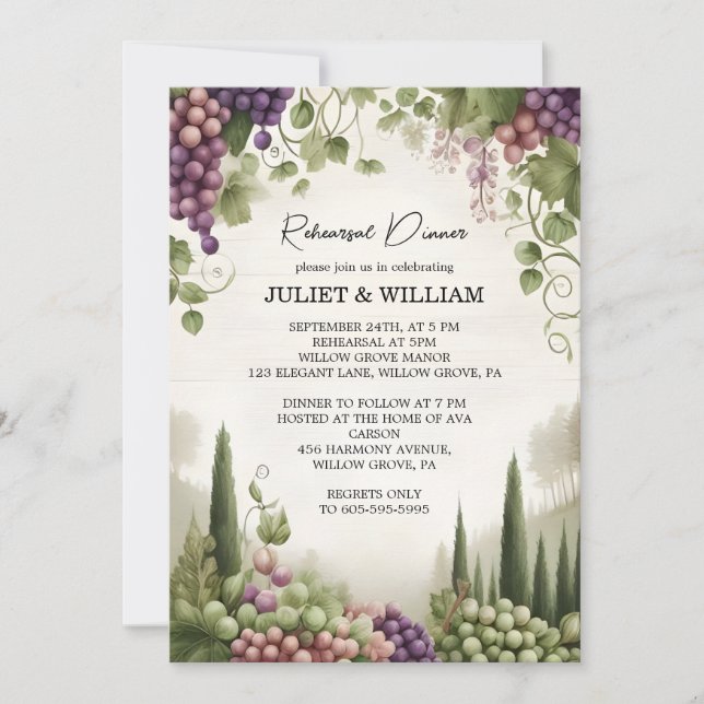 Convites Janto de ensaio da Fruta de madeira rural Ivy Vine (Frente)