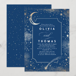 Convites Janto de ensaio da Lua Starry Night Sky Crescent