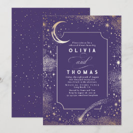 Convites Janto de ensaio da Lua Starry Night Sky Crescent