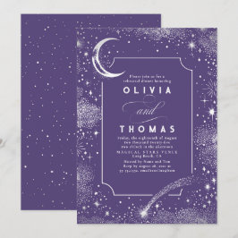 Convites Janto de ensaio da Lua Starry Night Sky Crescent