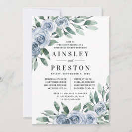 Convites Janto de ensaio da Rússia Floral Elegante Dusty Bl