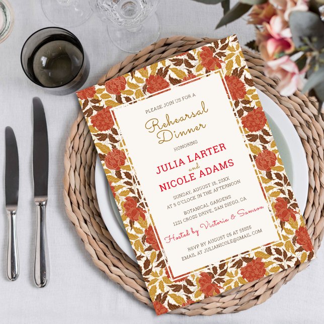 Convites Janto de Ensaio das Flores de Pênia Laranja Dusty (Criador carregado)