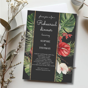 Convites Janto de ensaio das flores tropicais e folhas escu