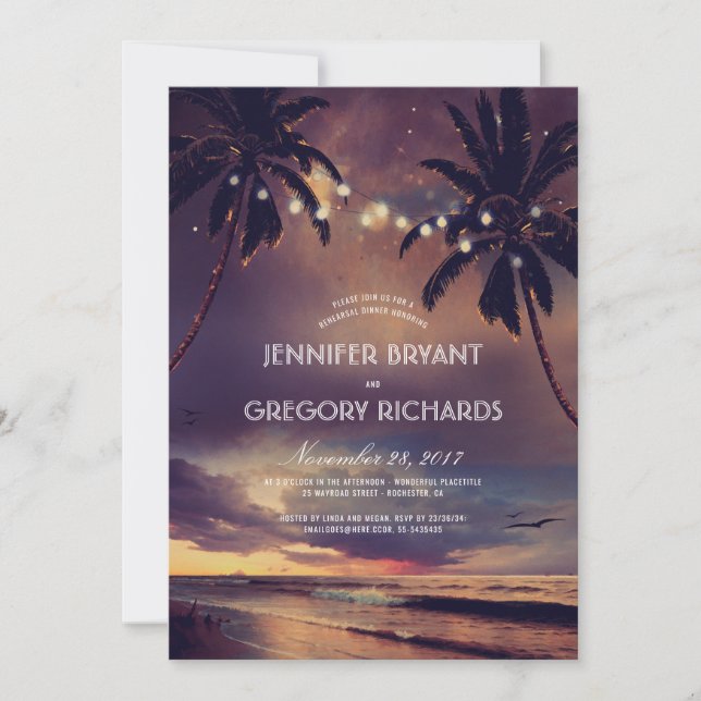 Convites Janto de ensaio das luzes de sol da praia de Vinta (Frente)