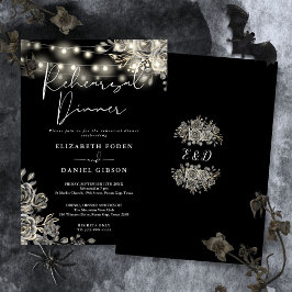 Convites Janto de ensaio das luzes laterais pretas góticas