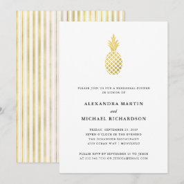 Convites Janto de ensaio de abacaxi Dourado Elegante
