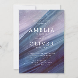 Convites Janto de ensaio de Abstrato azul e roxo minimalist