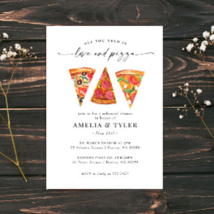 Convites Janto de ensaio de amor e pizza
