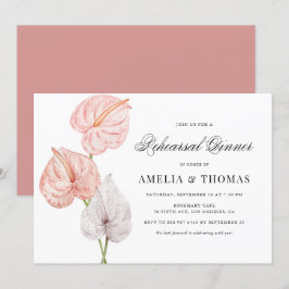 Convites Janto de ensaio de Antracúrios com Aquarela Rosa B