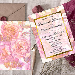 Convites Janto de ensaio de aquarela cor-de-rosa-escura Ele