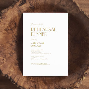 Convites Janto de Ensaio de Arte Moderna Dourada Minimalist