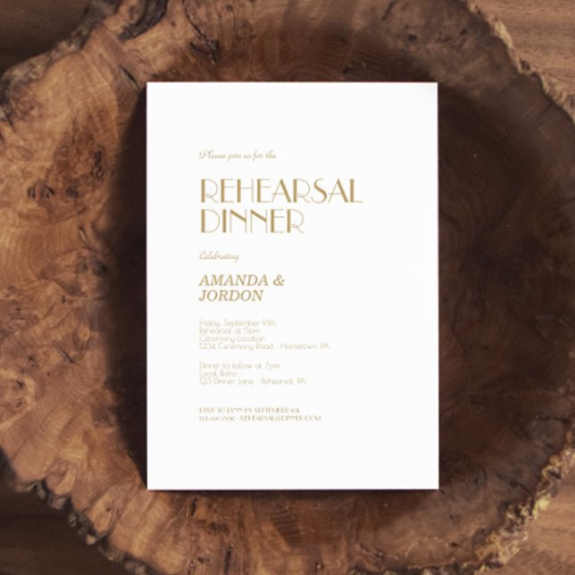 Convites Janto de Ensaio de Arte Moderna Dourada Minimalist (Criador carregado)