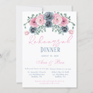 Convites Janto de ensaio de Bloomias Azuis Rosa e Derrassad